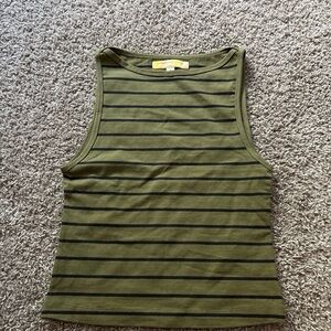 Urban Outfitters Green and Black Striped Tank Top